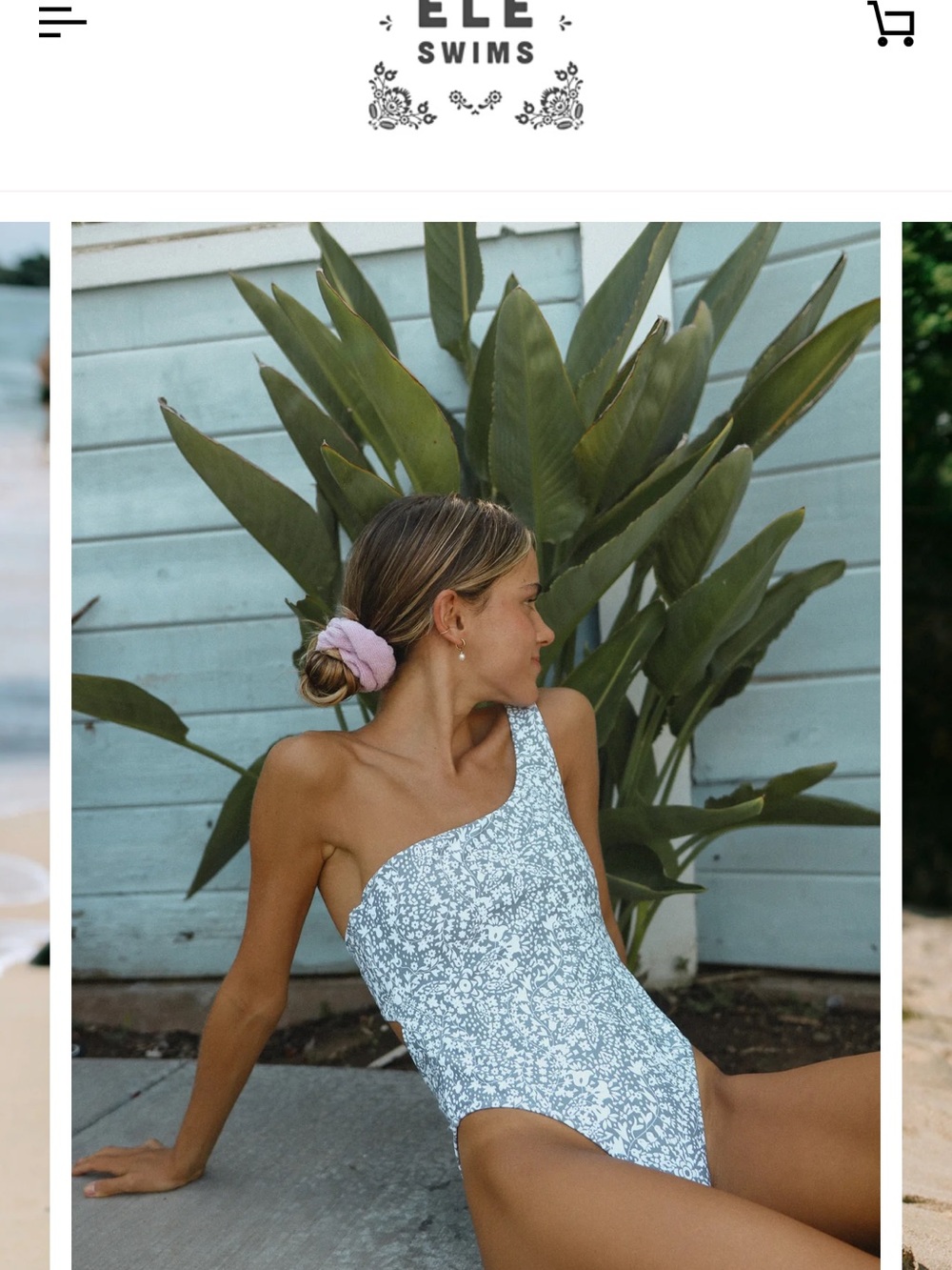 ELE Swims One-Shoulder Blue Floral One-Piece Swimsuit